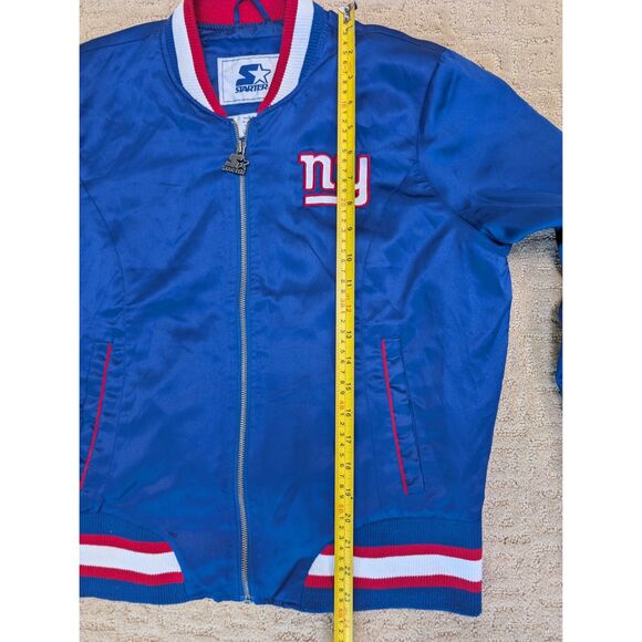 Starter New York NY Giants Jacket Mens Large Blue Embroidered Bomber G3 Apparel - Picture 8 of 12